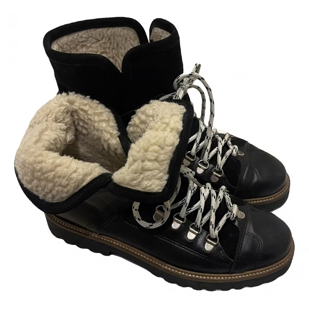 GANNI Leather Hiking Boots